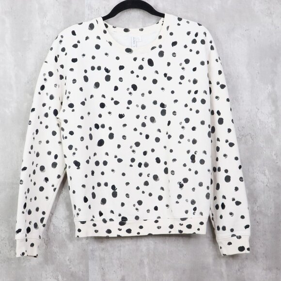 & Other Stories Crewneck Sweatshirt Womens Size‎ 4 White Polka Dot Embroidered - Picture 1 of 7